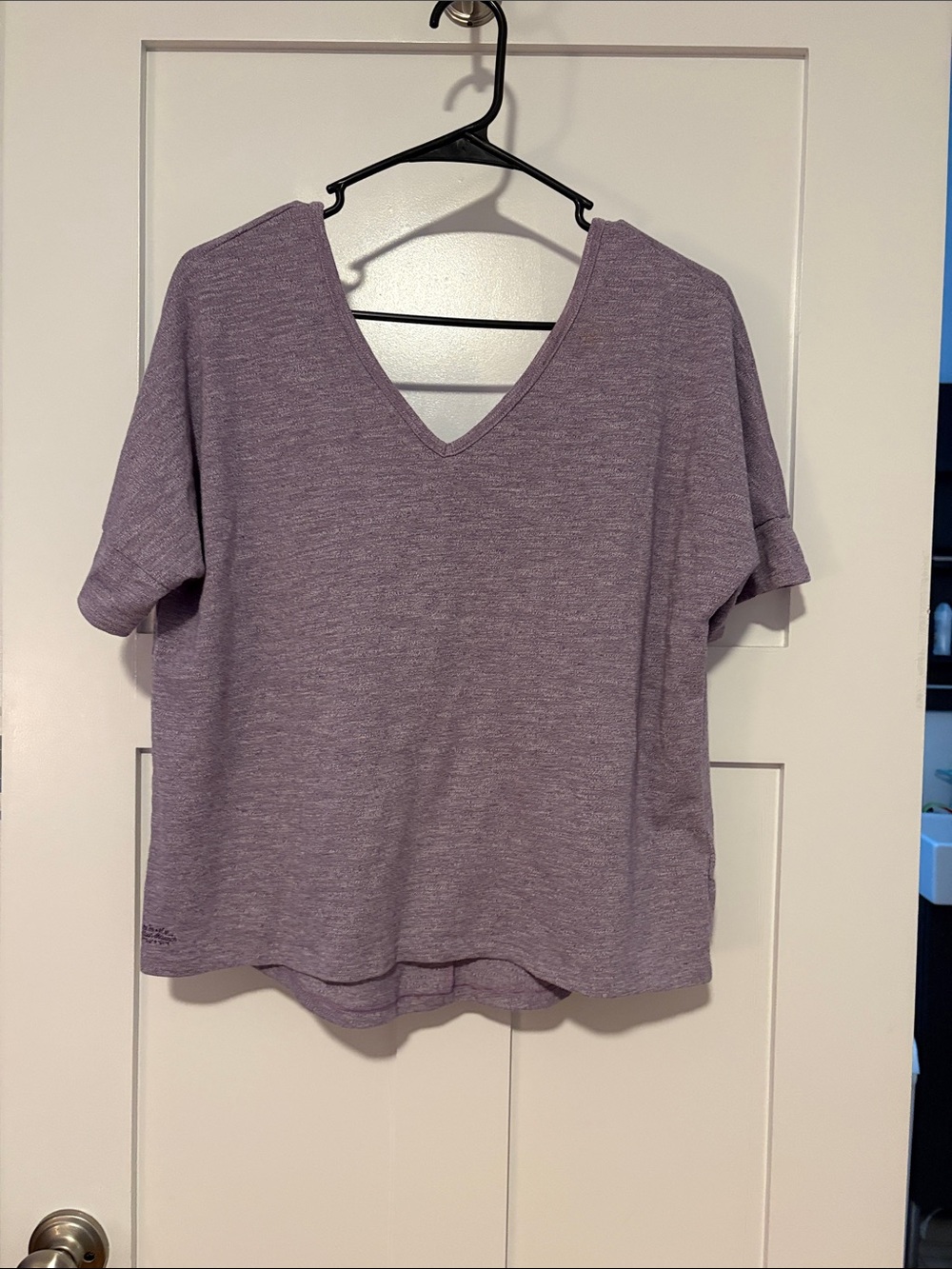 Outdoor Research Heathered Light Purple V-Neck Short Sleeve Tee
